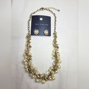 The Limited Chunky Chain Faux Pearl Gold Beads Jewelry Set
